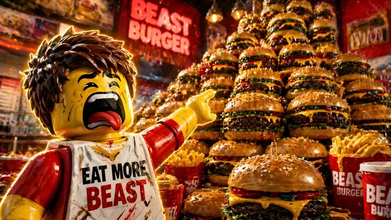 Lego Viral Thumbnail Beast Style 8K