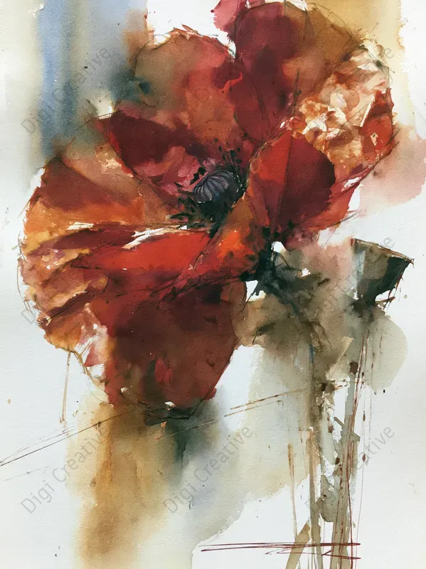Minimalist Botanical Watercolor Art