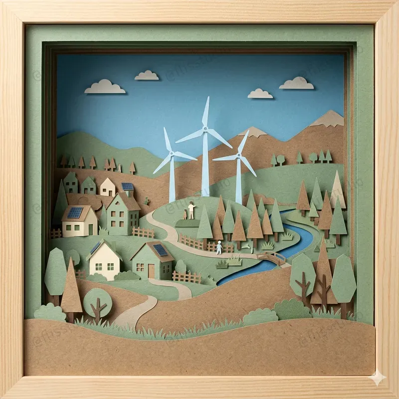 3D Paper Cut Diorama Generator