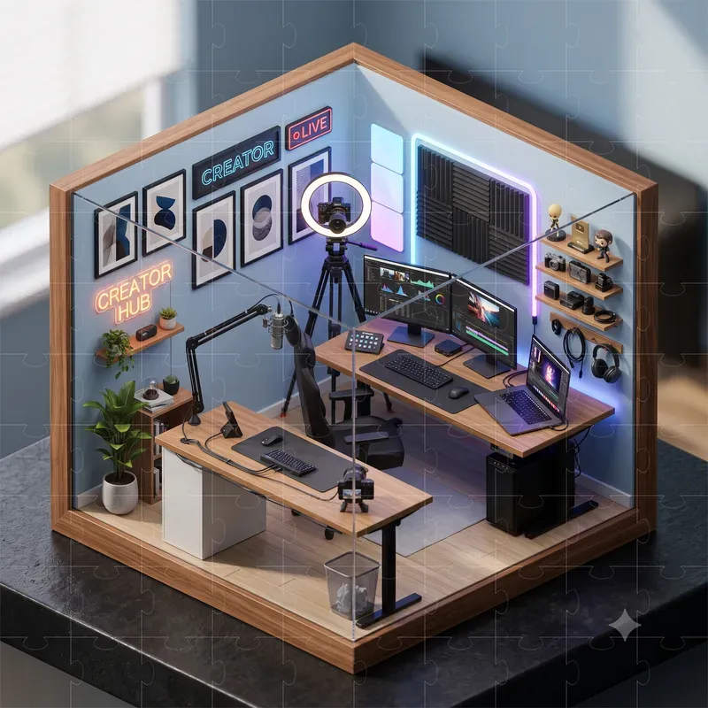 Isometric Creator Studio Rooms