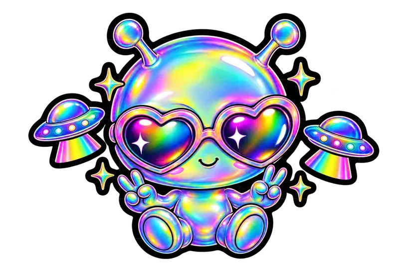 Holographic Iridescent Stickers
