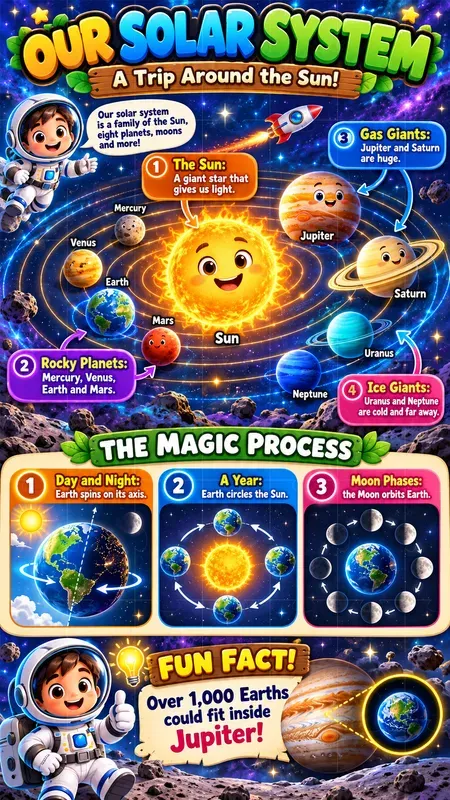 Kids Science Infographic Vibrant Posters