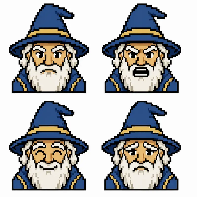 8bit RPG Dialogue Expression Sheets