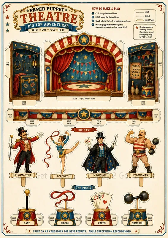 Western Printable Paper Puppet Theatres