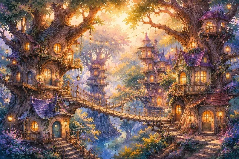 Whimsical Watercolor Towns