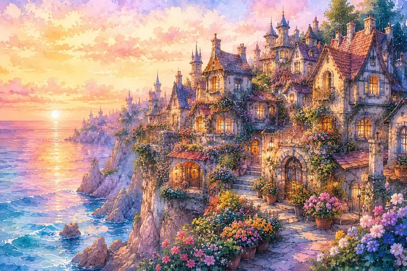 Whimsical Watercolor Towns