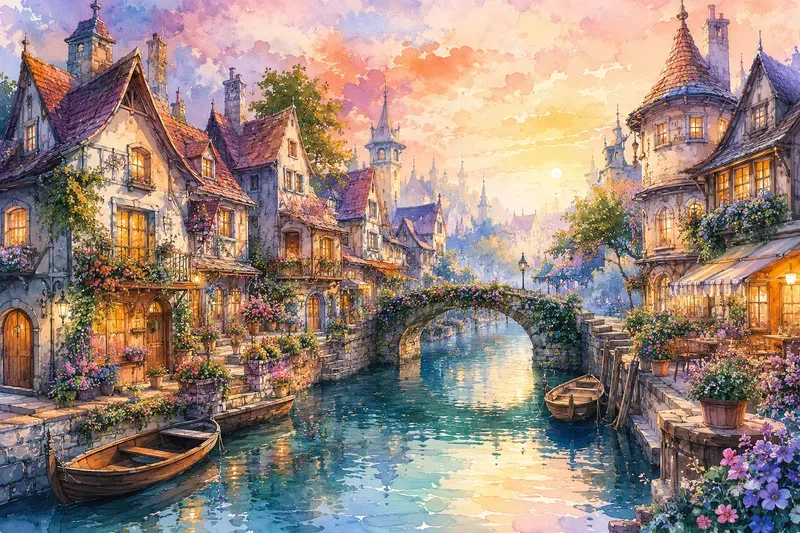 Whimsical Watercolor Towns
