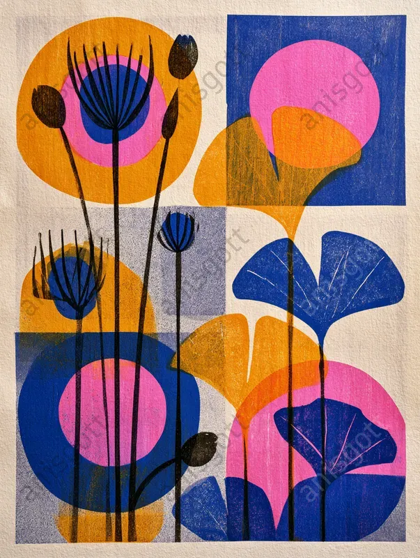 Modern Retro Risograph Collage Prints