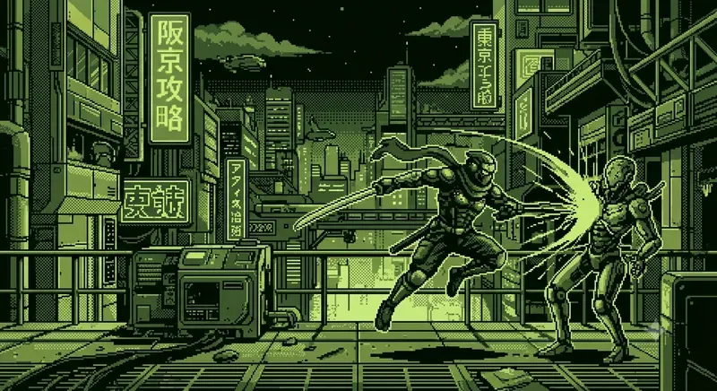 1989 Pure Monochrome Handheld Pixel Art