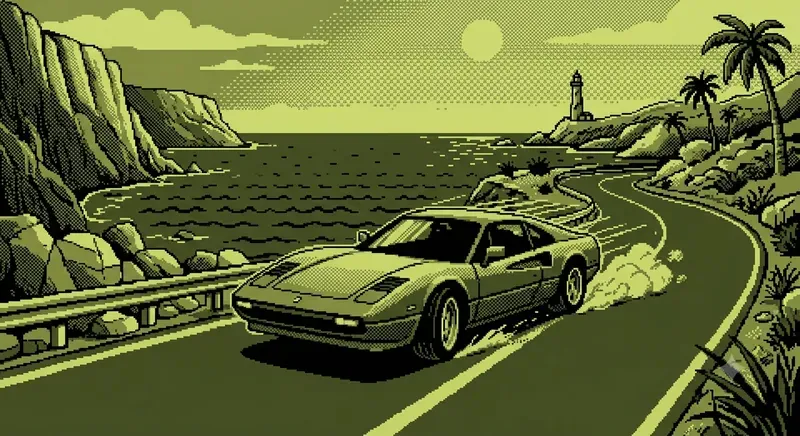 1989 Pure Monochrome Handheld Pixel Art
