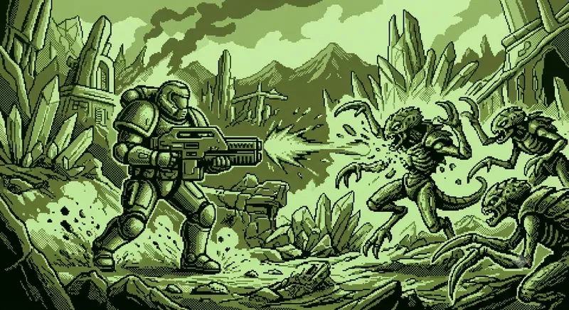 1989 Pure Monochrome Handheld Pixel Art