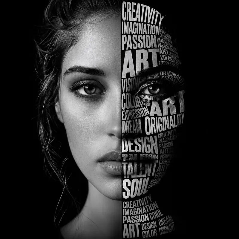 Human Split Typography Portrait Packs
