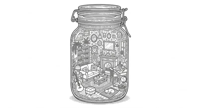 Detailed Jar Room Coloring Pages