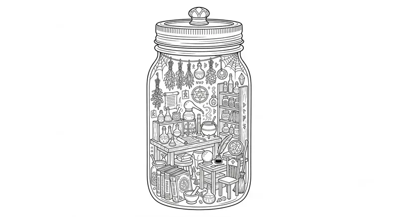 Detailed Jar Room Coloring Pages