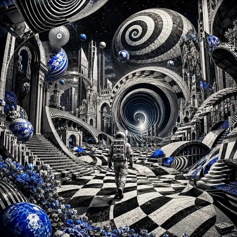 Psychedelic Monochrome Dreamscapes