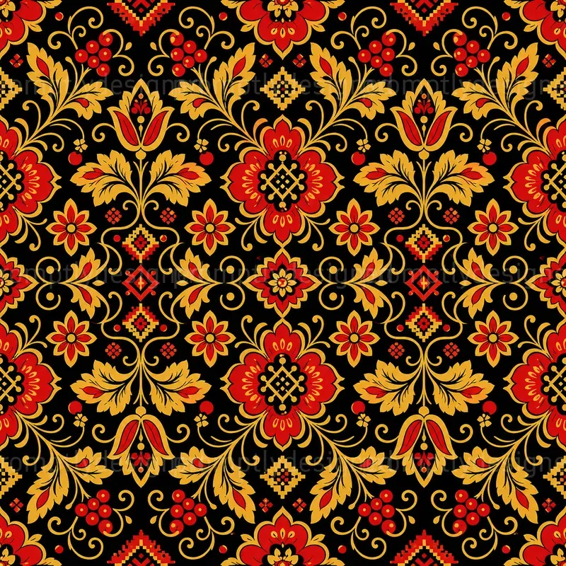 Slavic Folk Seamless Patterns