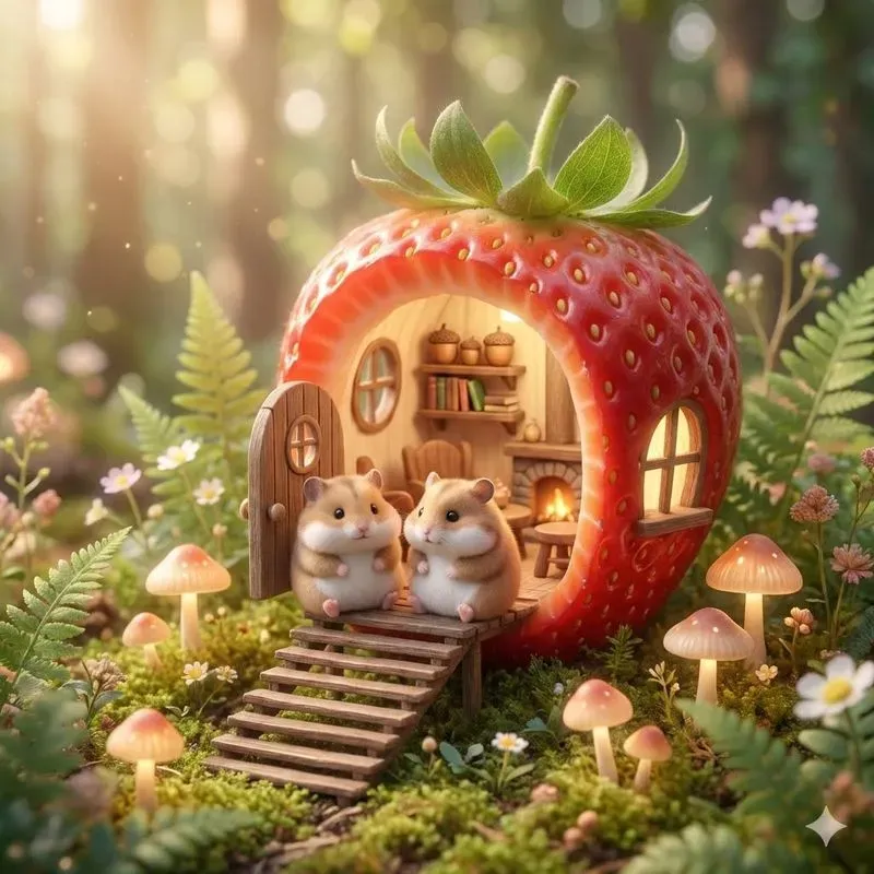 Whimsical Forest Fruit Home Dioramas