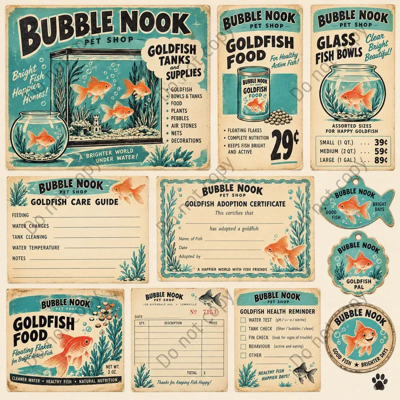 Retro Pet Shop Ephemera Sheets