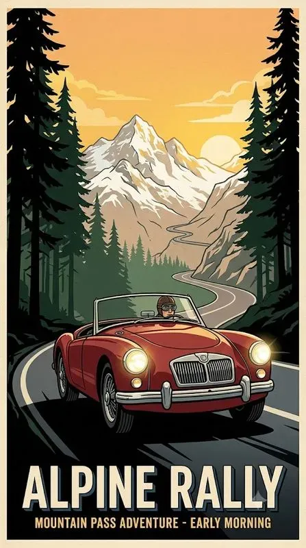 Retro Road Adventure Posters