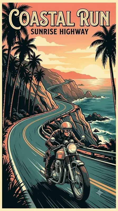 Retro Road Adventure Posters