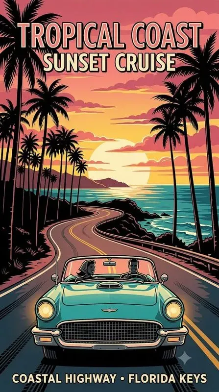 Retro Road Adventure Posters