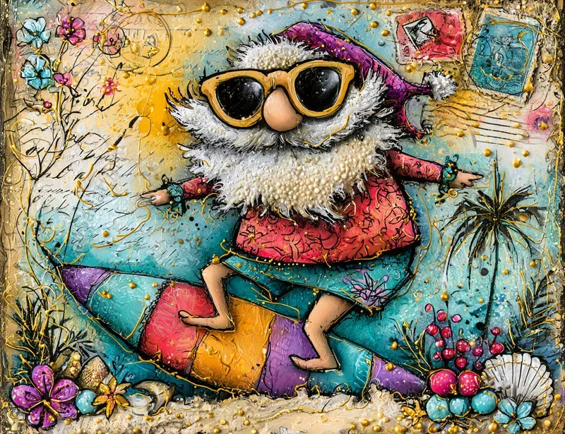 Christmas In July Junk Journal Postcards