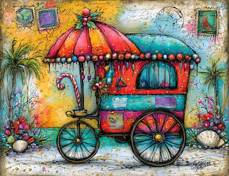 Christmas In July Junk Journal Postcards