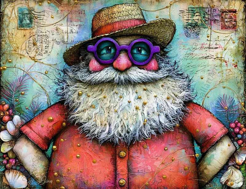 Christmas In July Junk Journal Postcards