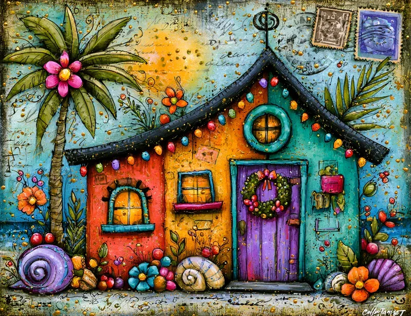 Christmas In July Junk Journal Postcards