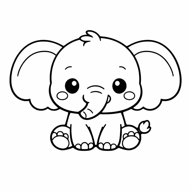 Kawaii Animals For Coloring Pages