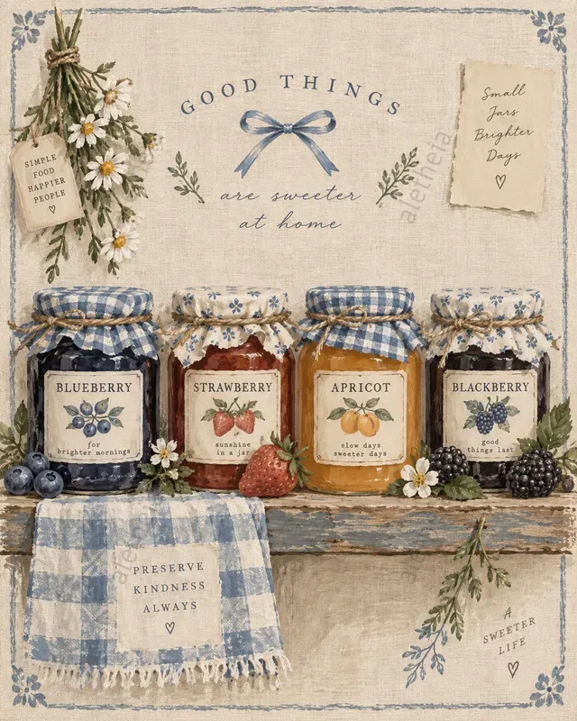 Cottagecore Kitchen Wall Art Print Sets