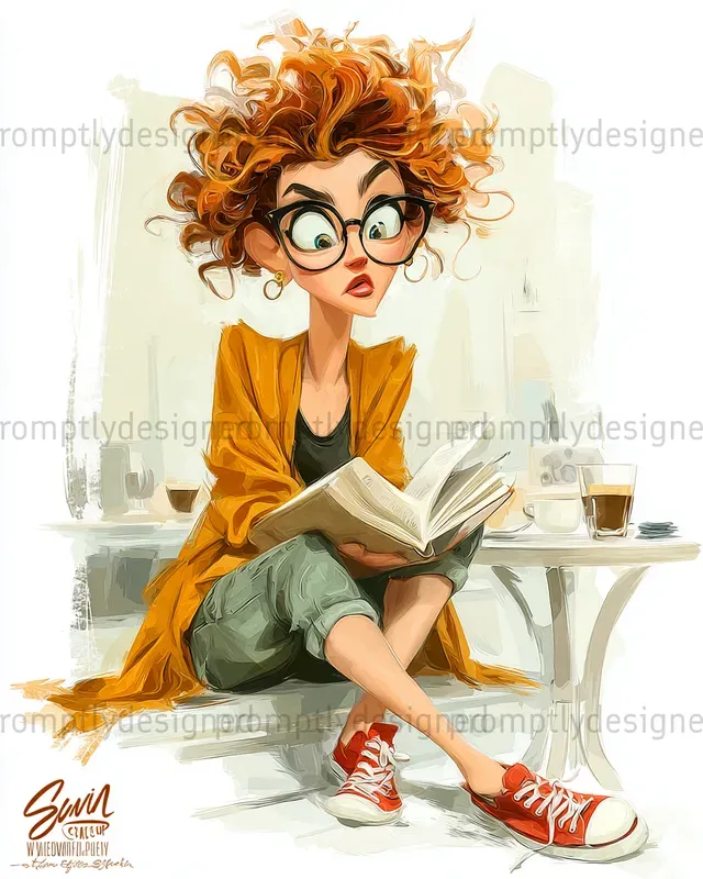 Book Lover Caricatures