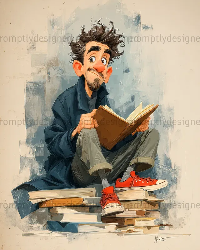 Book Lover Caricatures