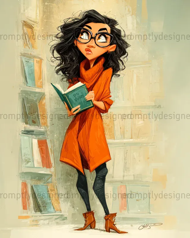 Book Lover Caricatures