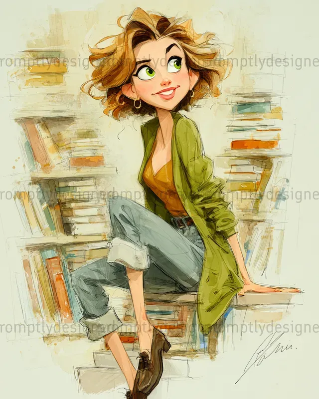 Book Lover Caricatures