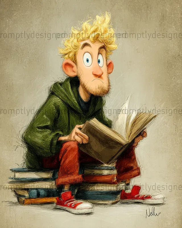 Book Lover Caricatures