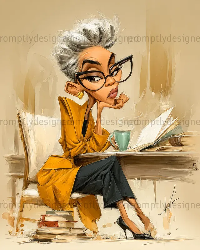 Book Lover Caricatures