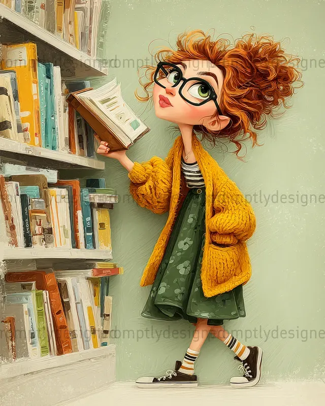 Book Lover Caricatures