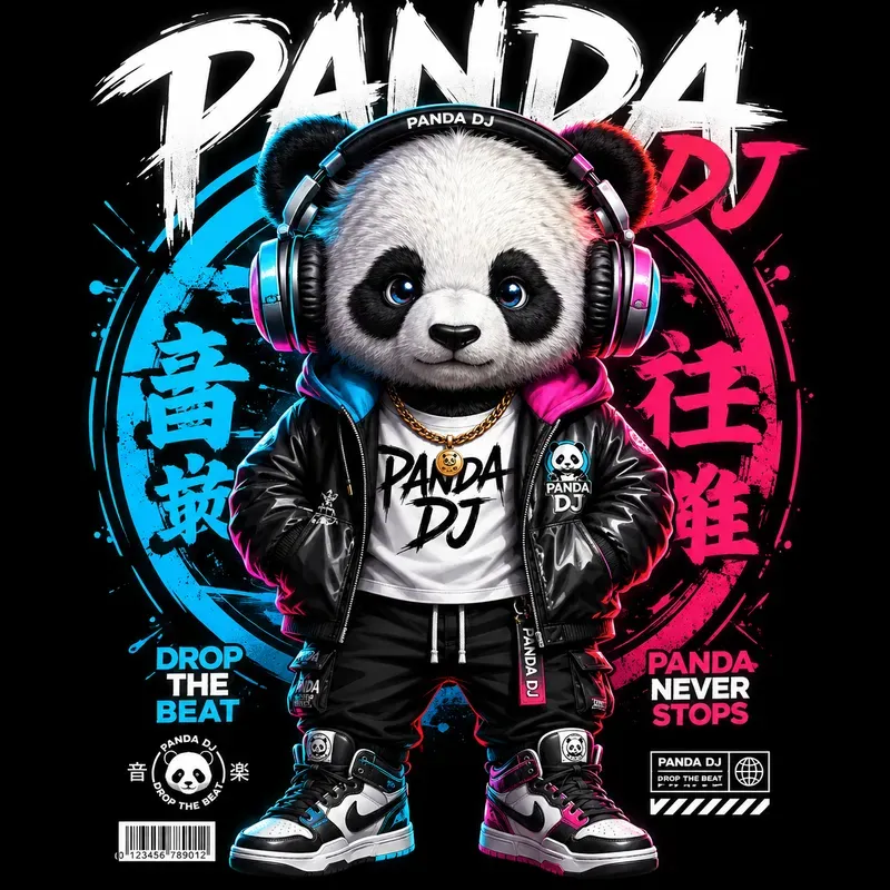 Urban Groove Bear Streetwear Mascot Art