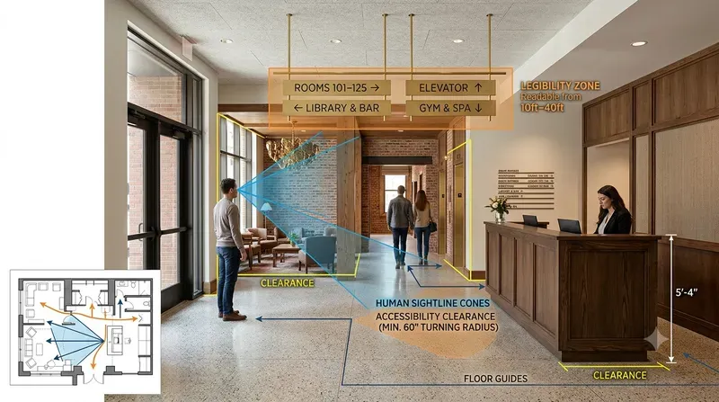 Lobby Wayfinding Sightline Renders