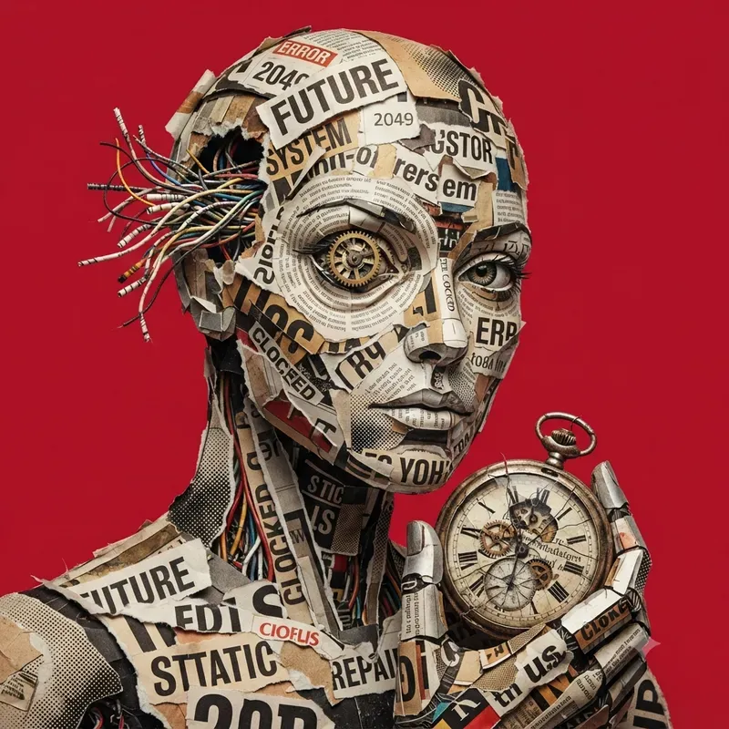 Newspaper Collage Art Portraits