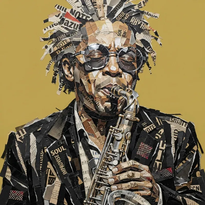 Newspaper Collage Art Portraits
