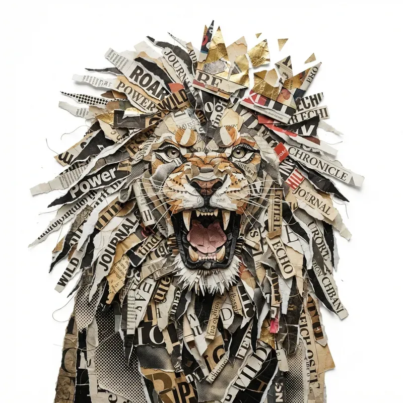 Newspaper Collage Art Portraits