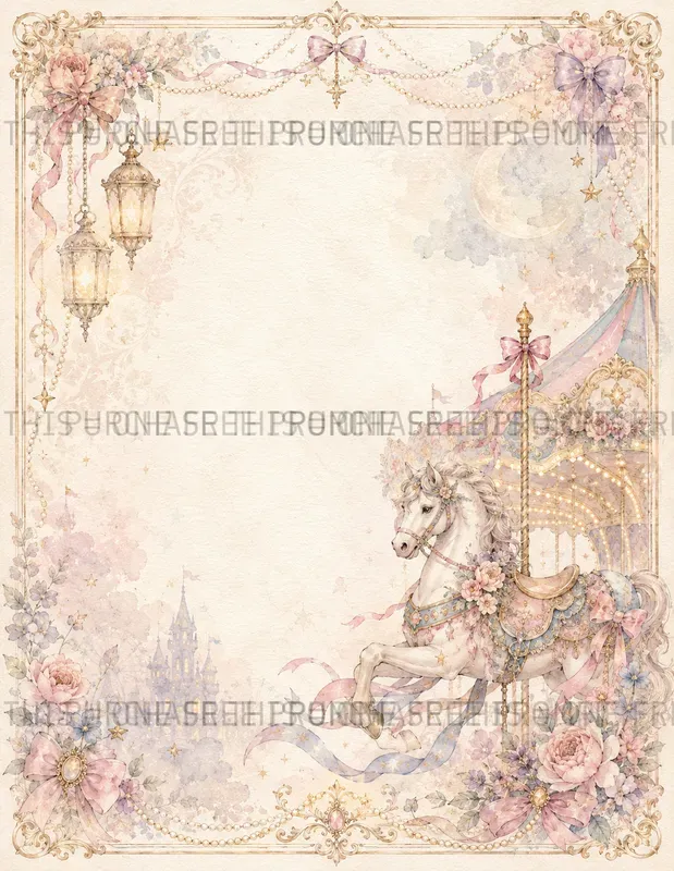 Whimsical Carousel Journal Pages