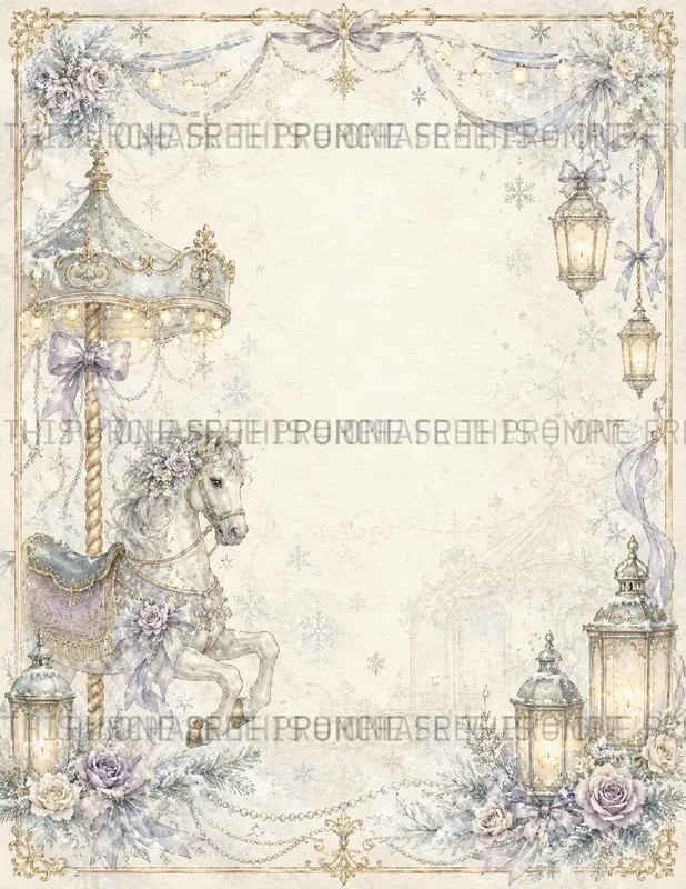 Whimsical Carousel Journal Pages