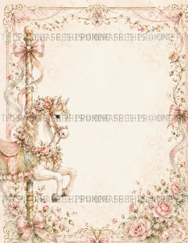 Whimsical Carousel Journal Pages