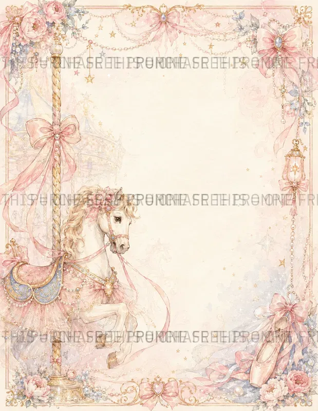Whimsical Carousel Journal Pages