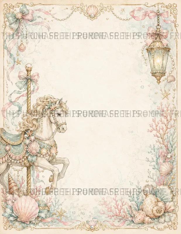 Whimsical Carousel Journal Pages