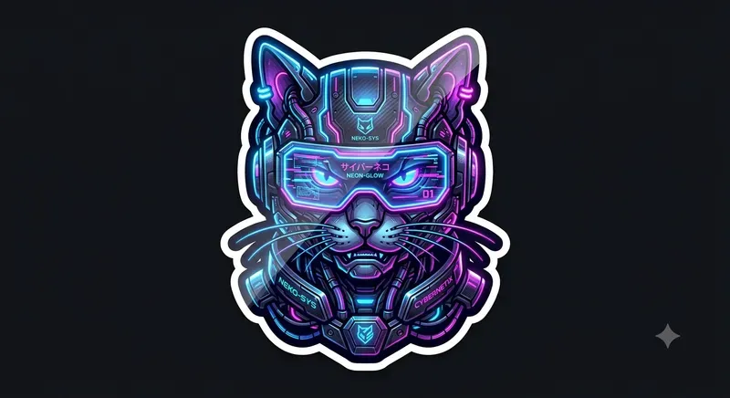 Neon Cyber Sticker Generator