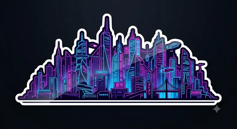 Neon Cyber Sticker Generator